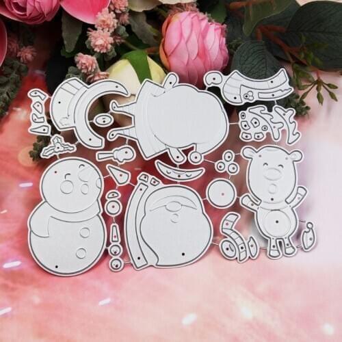 Christmas Santa Snowman Deer Metal Cutting Dies Stencil Scrapbooking DIY Album R7RC