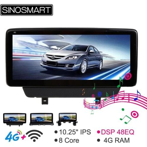Sinosmart 10.25' with Built-in DSP 32EQ Car GPS Navigation for Mazda 2 CX-3 for Toyota Yaris IA 2016-2020 Axela CX-5 2013-2020