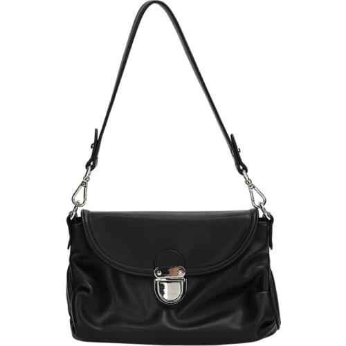 Retro Totes Bags for Women 2020 Vintage Soft Handbag Female Small Subaxillary Bags Casual Retro Mini Shoulder Bag Black