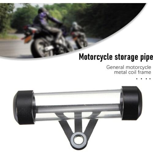 11x2.5cm Universal Motorcycle Metal Tax Disc Tube Holder Motorbike Scooter Transparent Cylinder Paper Placing Tube Waterproof