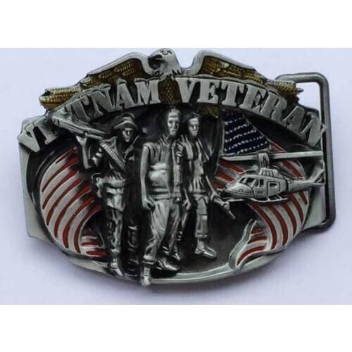 Vietnam Veterans Mens Belt Buckle suitable for 4cm wideth belt with continous stock