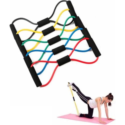 Women Sport Strength Elastic Tube Resistance Training Bands Workout Exercise Yoga Body Building Fitness Equipment