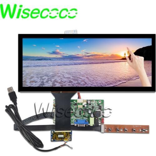Wisecoco 12.3 inch 1920*720 HSD123KPW1-A30 LCD screen display with touch panel 850cd/m2 HDMI VGA lvds board for Car display