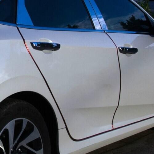 1Pcs5M Electroplating Bbright Surface Anti-Scratchprotective Sticker Car Bon Fiber Body General Automobile Door Trim Accessories