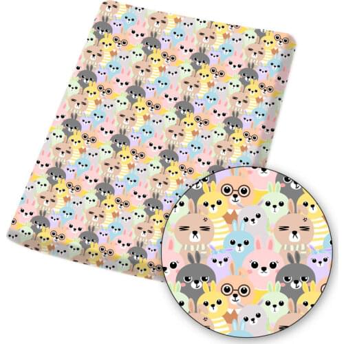 Easter Polyester Cotton Fabric Rabbits Printed Cloth Sheets DIY Masks Supplies Garment Sewing Material Home Textile 45*145cm 1pc