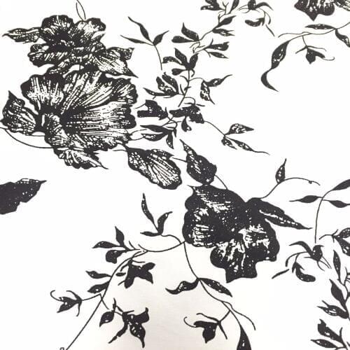 100%cotton sateen stretch black flower printed fabric for sewing women clothing upholstery tissue wedding dress by 140cm width