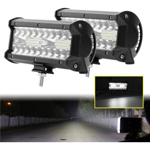 12V 24V 120W Car LED Work Light Bar Spot Flood Led Headlights for Work Driving Offroad Boat Car Tractor Truck SUV 4WD Boat ATV