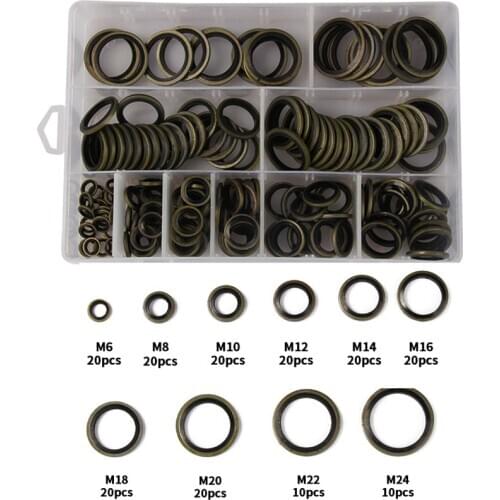 180PCS M6-M24 High Pressure Hydralic Rubber Oil Pipe Seal Gasket Rubber Seal Ring O-ring Gasket Assortment Kits