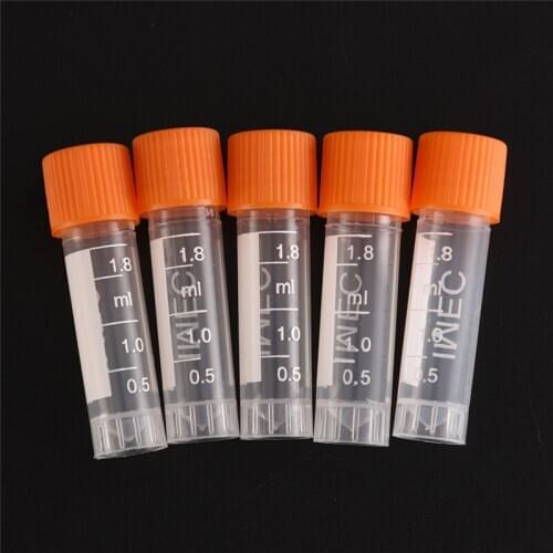 20pcs 1.8ml Graduation Centrifuge Tube PP Lab Analysis Freezing Tubes Volume Vials Bottles With Screw Cap