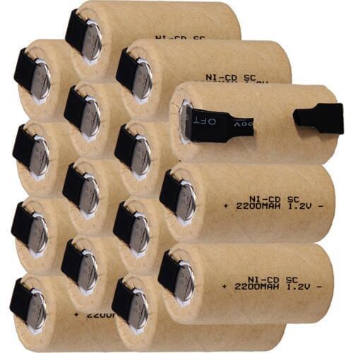 Real capacity 15 pcs SC 2200mah 1.2v battery NICD rechargeable batterie for makita bosch B&D Hitachi metabo dewalt power tool