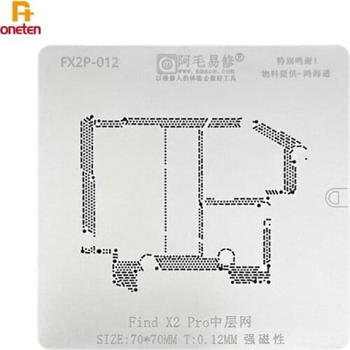 Amaoe BGA Reballing Stencil FX2P-012 For FindX2Pro Middle-level Net OPPO FindX2 Pro Motherboard Middle-level Steel Mesh