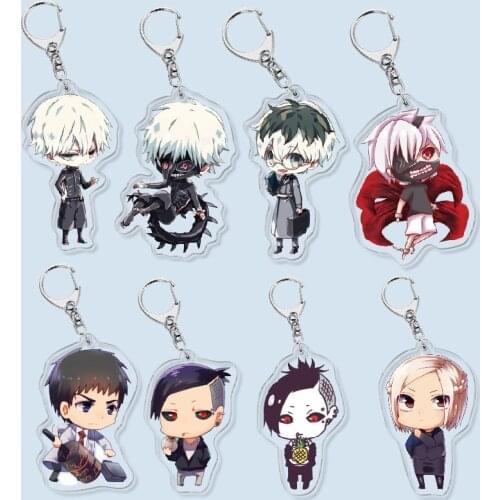 Anime Tokyo Ghoul Kaneki Ken Touka Kirishima Cute Acrylic Figure keychain Keyring Decoration Collection Model Toy
