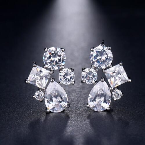 Bettyue Brand Fashion High Quality Shinny AAA Cubic Zircon White Gold Colors Jewelry Earrings For Woman Charm Wedding Party Gift
