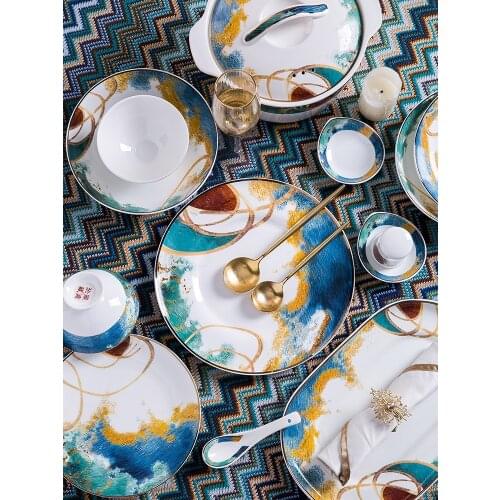 Jingdezhen Bone China Tableware European-style High-end Gift Bowl And Plate Combination Ceramic Bowl And Saucer Set Household