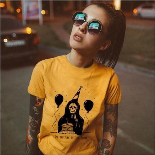 I'm The Live of the Party t-shirt hipster unisex Ghost Gothic women 100% Cotton aesthetic camisetas tee top tshirt Drop Shipping