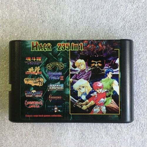 2G Game Card Hack 235 in 1 Game Cartridge 16 Bit MD Game Card for Sega Mega Drive for Sega Genesis
