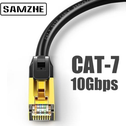SAMZHE Cat7 Ethernet Cable Patch SFTP Lan for RJ45 Computer Networking Cords Cat6 Compatible Cord Modem Router