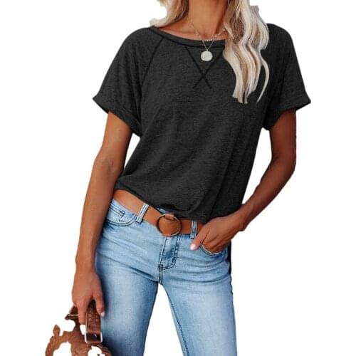 Summer Plus Size Women T Shirt Short Sleeve O-Neck Solid Black Loose Top Female Oversize Casual Tee 3XL Pullovers 2021 Clothing