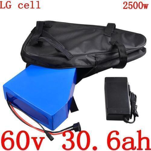 60v 30ah electric scooter battery 60V 1500W 2000W 2500W electric bike battery 60V lithium battery use LG cell with 5A charger