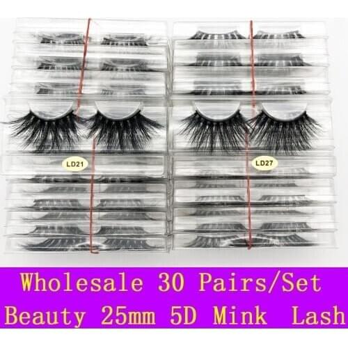 Make up Mink Lashes Beauty False Eyelashes 3D Mink Lash Wholesale 30 Pairs Lash Mink 25mm 5D Eyelash Extension Mink Lash Bulk
