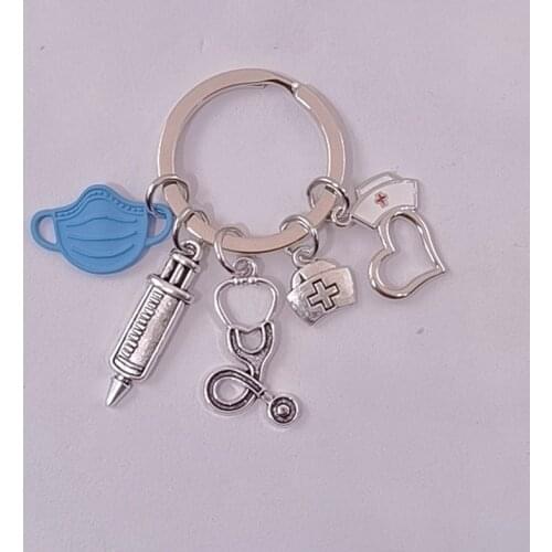 Fashion / New Design Keychain Doctor Medical Tool Stethoscope Syringe Mask Key Ring Nurse Medical Student Gift Keychain Souvenir