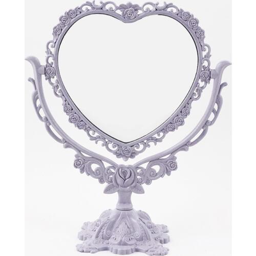 Desktop Makeup Mirror EU Style Rose Decor Beauty Tool Round Oval Heart Shape Makeup Mirror Rotatable Gothic Mirror Butterfly
