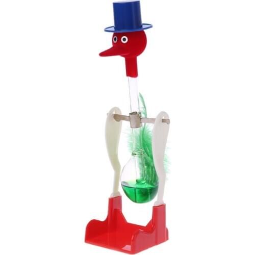 1Pc Non-Stop Liquid Glass Drinking Lucky Bird Duck Desk Toy Perpetual Motion New R9JD