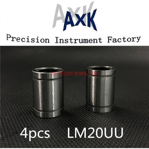 2019 New Arrival New AXK Cnc Router Parts Linear Rail 4 Pcs Free Shipping Lm20uu 20mm Linear Bushing Cnc Bearings Lm20