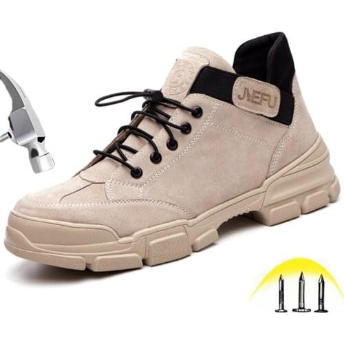 New Fashion Mens High cut Safety Shoes Steel Toe Cap Anti-smashing Puncture Proof Male Outdoor Casual Boots Welding Work Shoes
