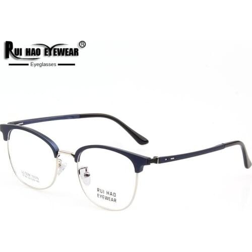 Eyebrow Design Retro Glasses Frame Optical Eyeglasses Frame Men Super Light Alloy Spectacles Rui Hao Eyewear 18140