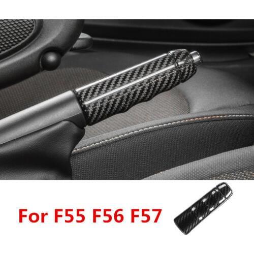 Real Carbon Fiber Car Interior Decoration Hand Brake Cover Glove Box Handle Sticker Moulding Trim for Mini Cooper F55 F56 F57