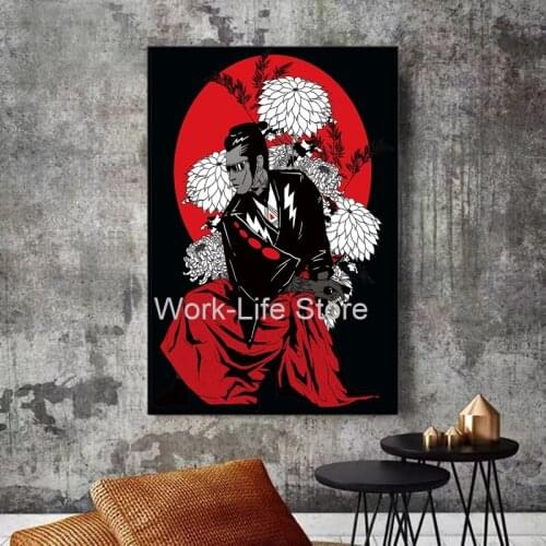 Japanese Samurai Canvas Oil Painting Modern Wall Art Pictures Canvas Print For Living Room HD Home Decoration Posters And Prints