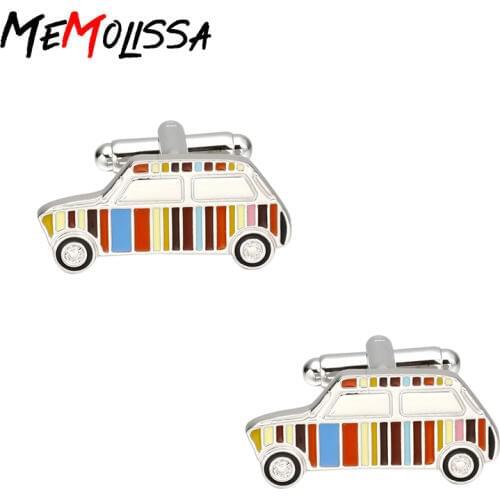 MeMolissa Colour car cuff links Design Mens Cuff links with Crystal Gentlemen Accessories Wedding Parties