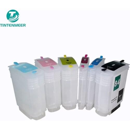 TINTENMEER refillable empty cartridge with arc auto reset chip 84 85 for hp Designjet 90r 90 130 130r 90gp 130gp 130nr series