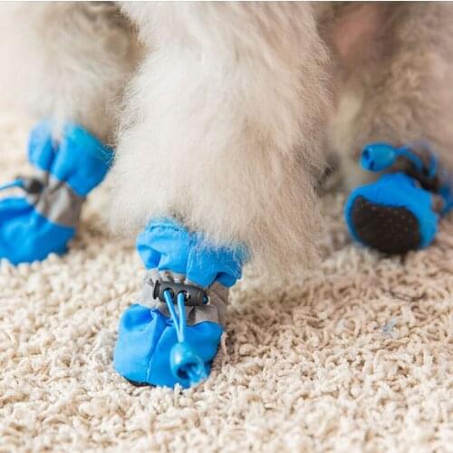 A Winter Adjustable Reflective Rain Boots Dog Shoes Waterproof For Small Dogs Cats Chihuahua Teddy Socks Booties Pet Products