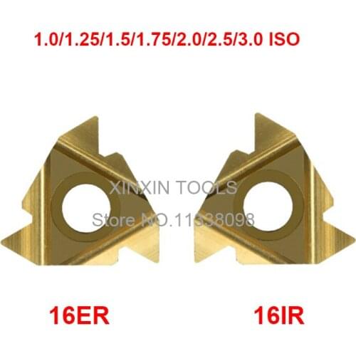 10PCS 16ER 16IR 16 ER IR 1.0/1.25/1.5/1.75/2.0/2.5/3.0 ISO,Indexable Tungsten Carbide Threading Lathe Inserts internal Metric