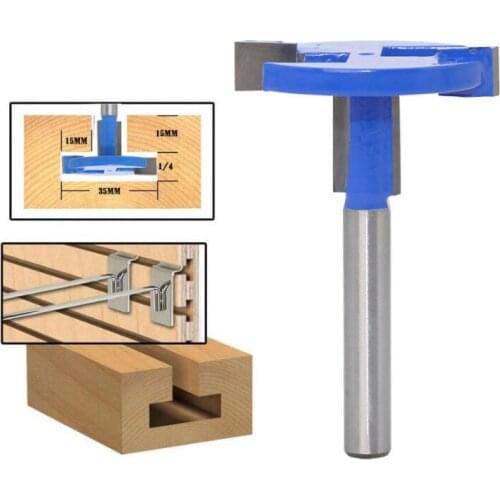 100PCS T-Slot Milling Cutters Handle Slot Engraving Machine Woodworking Straight Flange T-shaped Cutter 1/4'' Shank Blade
