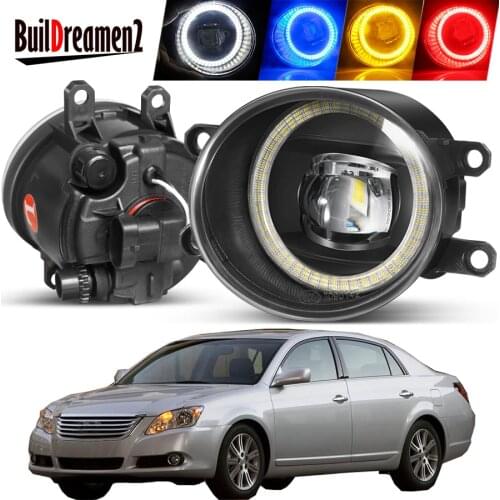 2 X Car Angel Eye Fog Light Assembly Front Bumper LED Lens Fog Daytime Running Lamp DRL 40W 12V For Toyota Avalon 2008 2009 2010