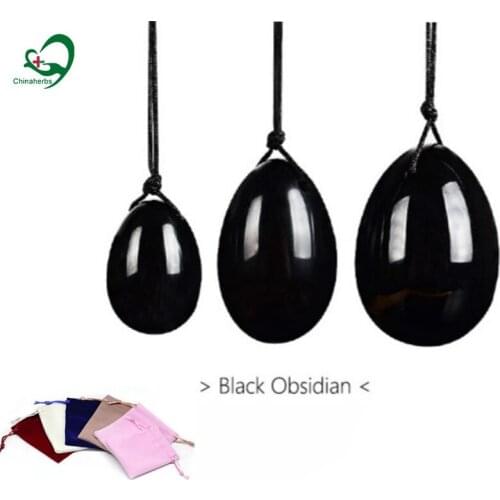 3 pcs in 1 set Black Yoni Egg for Vaginal Tightening Body Massage & Relaxation Muscles Female Kegel Exercise Pelvic Obsidian