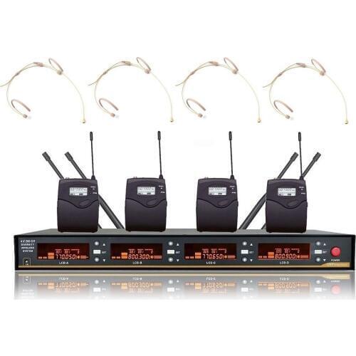 4 Wireless Headset Microphone for Church Presentation School Play 4 Headworn stage Mic