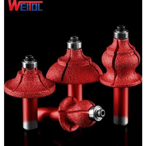 WeiTol 12.7mm shank diamond profile router bit Marble Grinding Edge router bit cutting milling cutter
