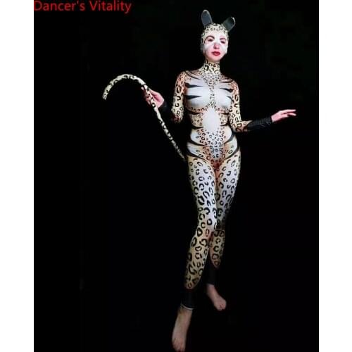 Bar Singer DJ Disco Acrobatics Pole Jazz Dancing Party Carnival Stretch Leotard Women Performance Costume Stage Wear Body Suit