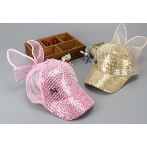Parent-Child baseball cap with wings Fashion Letter summer cap Caps Hip Hop Hat Boys Grils Cap Golf Bone Hat With Paillette