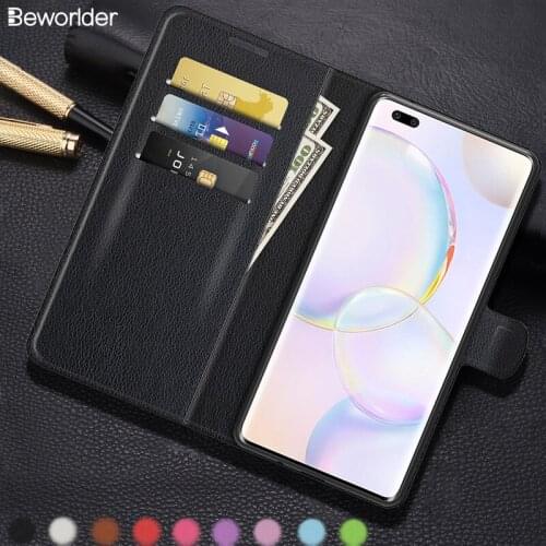 For Huawei Honor 50 Pro PU Leather Case Card Slots Stander Lichee Pattern Mobile Phone Bags For Honor 50 SE Case