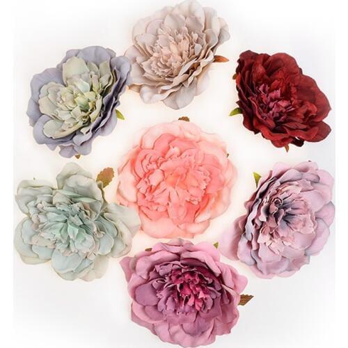 1pcs 10cm artificial silk peony flower head for wedding home party decoration DIY flower wall gift box scrapbooking process