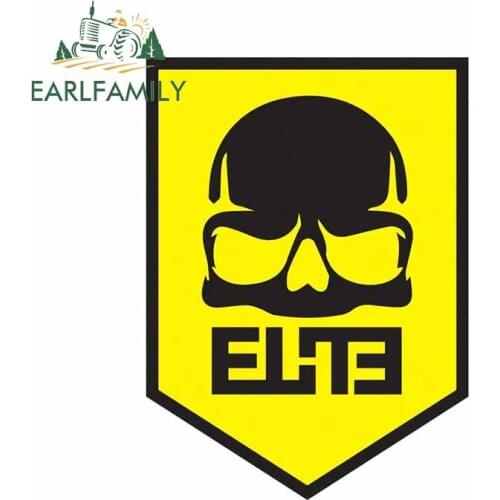 EARLFAMILY 13cm x 9.5cm for SEC10 ELiTE Skull Badge Anime Car Stickers Scratch-proof RV Bumper Cartoon Decoration Laptop Decal