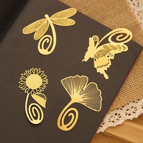 Korea stationery exquisite mini metal bookmark chinese style brief vintage classic 8 full set