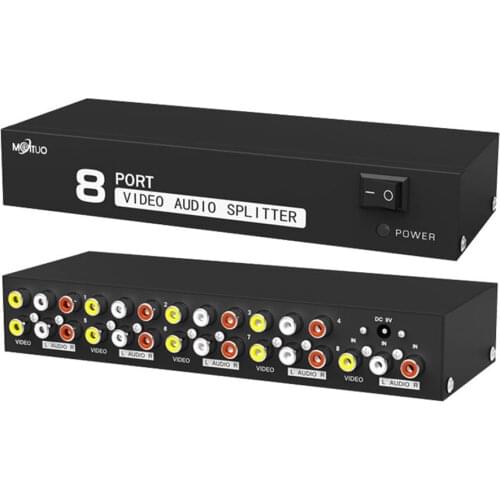 Comosite AV splitter 8 way AV Splitter Switcher composite RCA AV splitter 1X8 CVBS video audio RCA distributor splitter