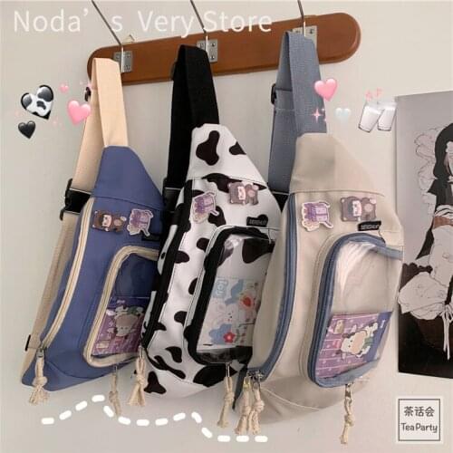 Korea Ins Wind Cute Soft Sister Girl Chest Bag Japanese Harajuku Ulzzang Student Waist Bag Cartoon Small Bag Female