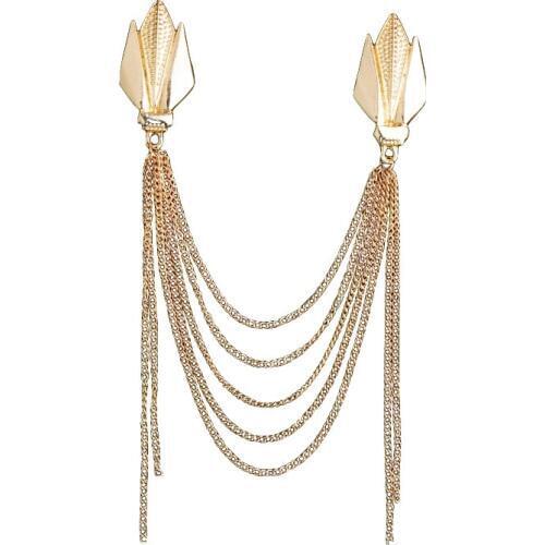 New High Grade Metal Long Tassel Brooch Mens Suit Shirt Badge Collar Lapel Pin Fashion Jewelry Party Accessories Gifts
